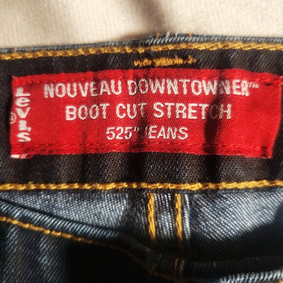 Levi's 525 "Nouveau Downtowner" Dark Wash Boot Cut Jeans - Size 10/L-M - Picture 6 of 13